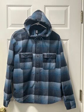 Mountain Hard Wear Dusk Creek Long Sleeve Hooded Flannel Shirt Size Medium